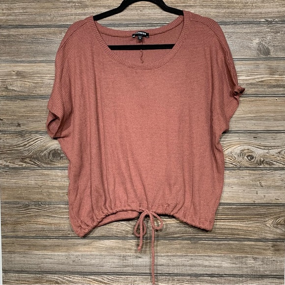 Express Tops - Express Waffle Knit Blouse